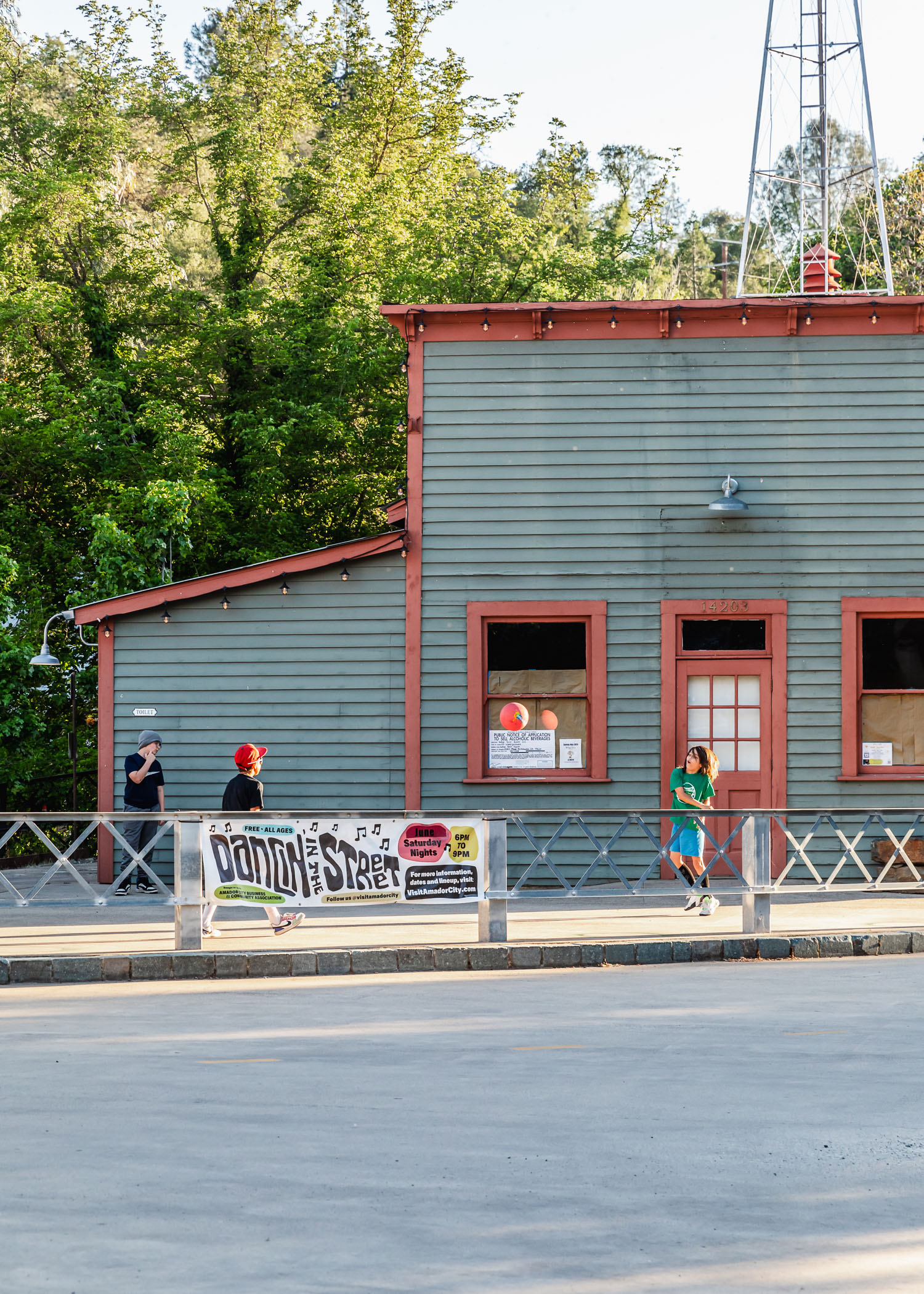 kids playing in amador city