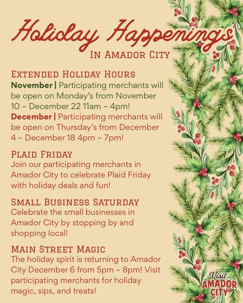Amador City Holidays 2025